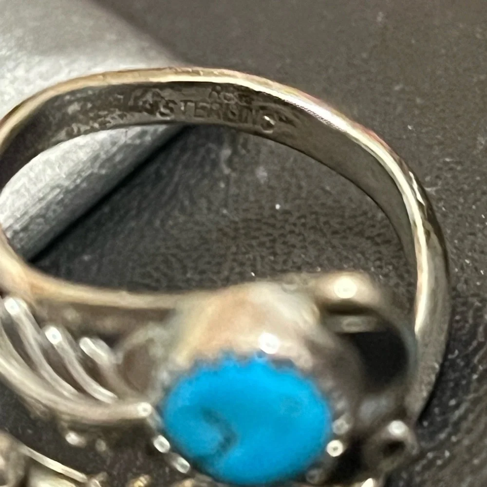 RB Sterling Native American Turquoise Ring - Picture 6 of 14